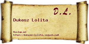 Dukesz Lolita névjegykártya